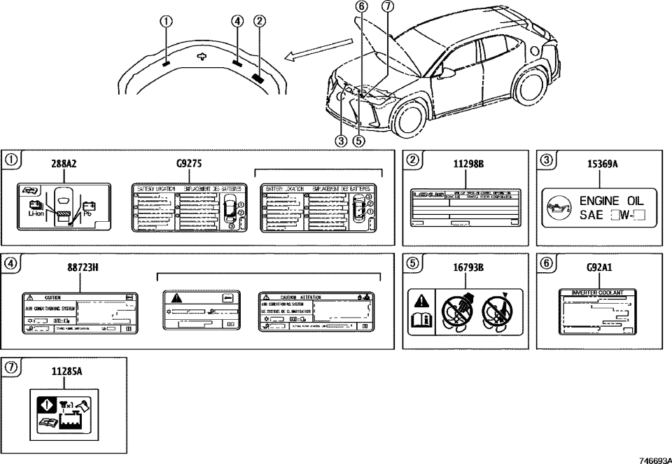 Lexus 11298-24096 LABEL, EMISSION CONT