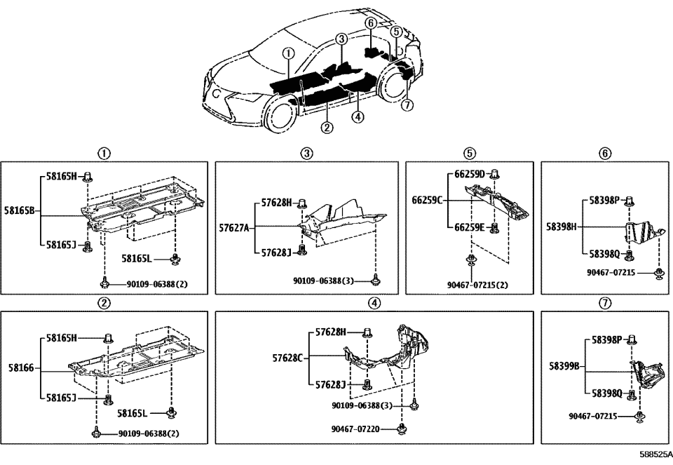 Lexus 58398-76020 COVER, FLOOR UNDER