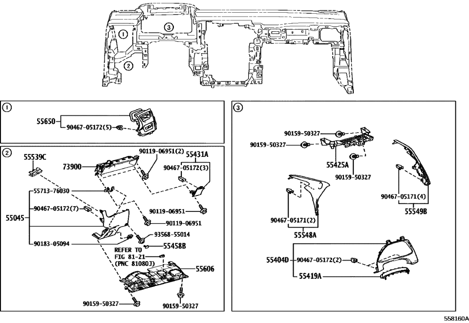 Lexus 55549-76050-C0 COVER, INSTRUMENT PA