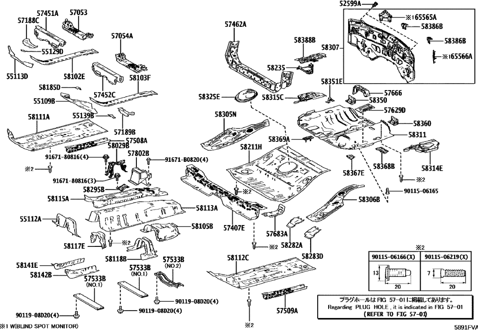 Lexus 58307-76080 PANEL SUB-ASSY, BODY