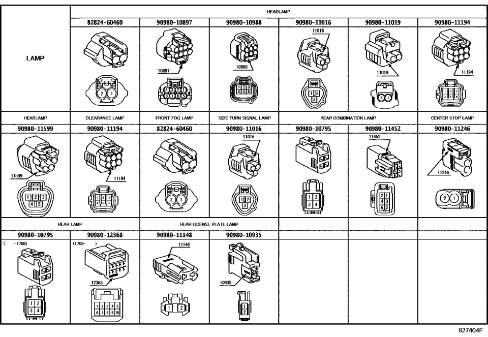 Lexus 90980-11016 Housing, Connector F