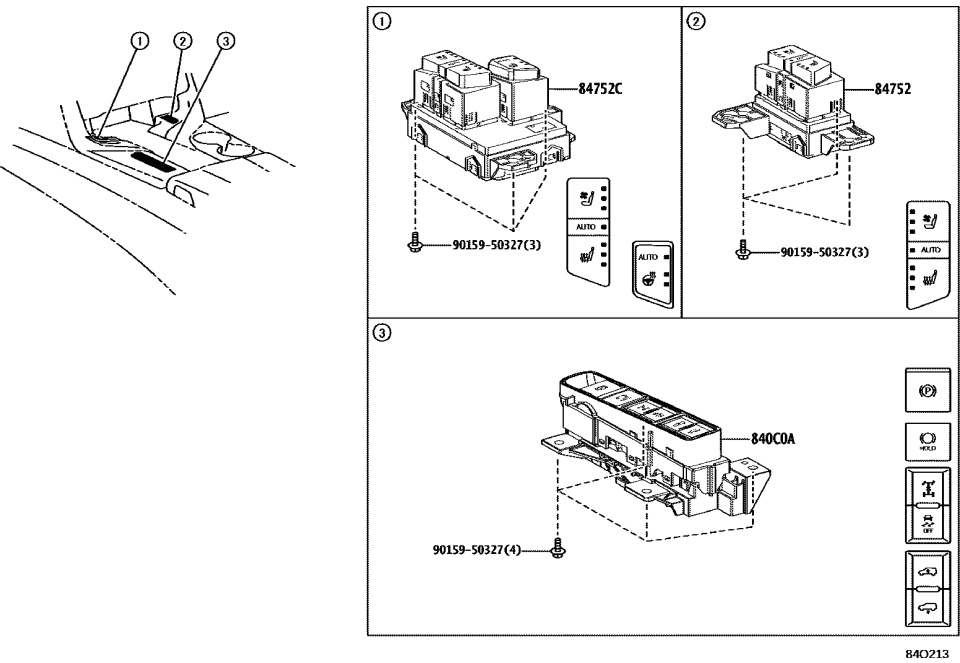 Lexus 84752-60470 SWITCH, REFRESHING S