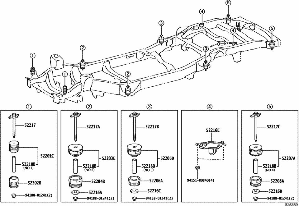 Lexus 52216-60110 STOPPER, CAB MOUNTIN