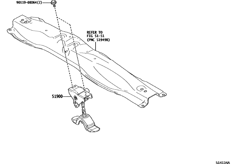 Lexus 90119-08D64 BOLT, W/WASHER