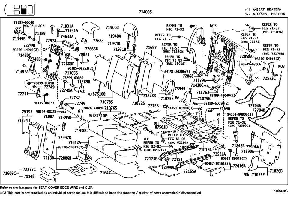 Lexus 78899-60050 Bolt, Sub Seat