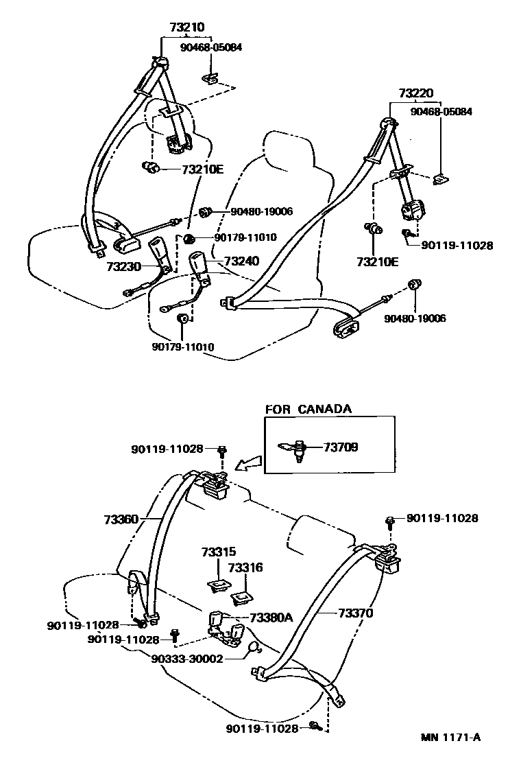 Lexus 90119-11028 Bolt, W/Washer