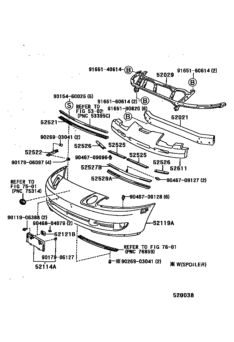 Lexus 52021-24040 Reinforcement Sub-Assy, Front Bumper