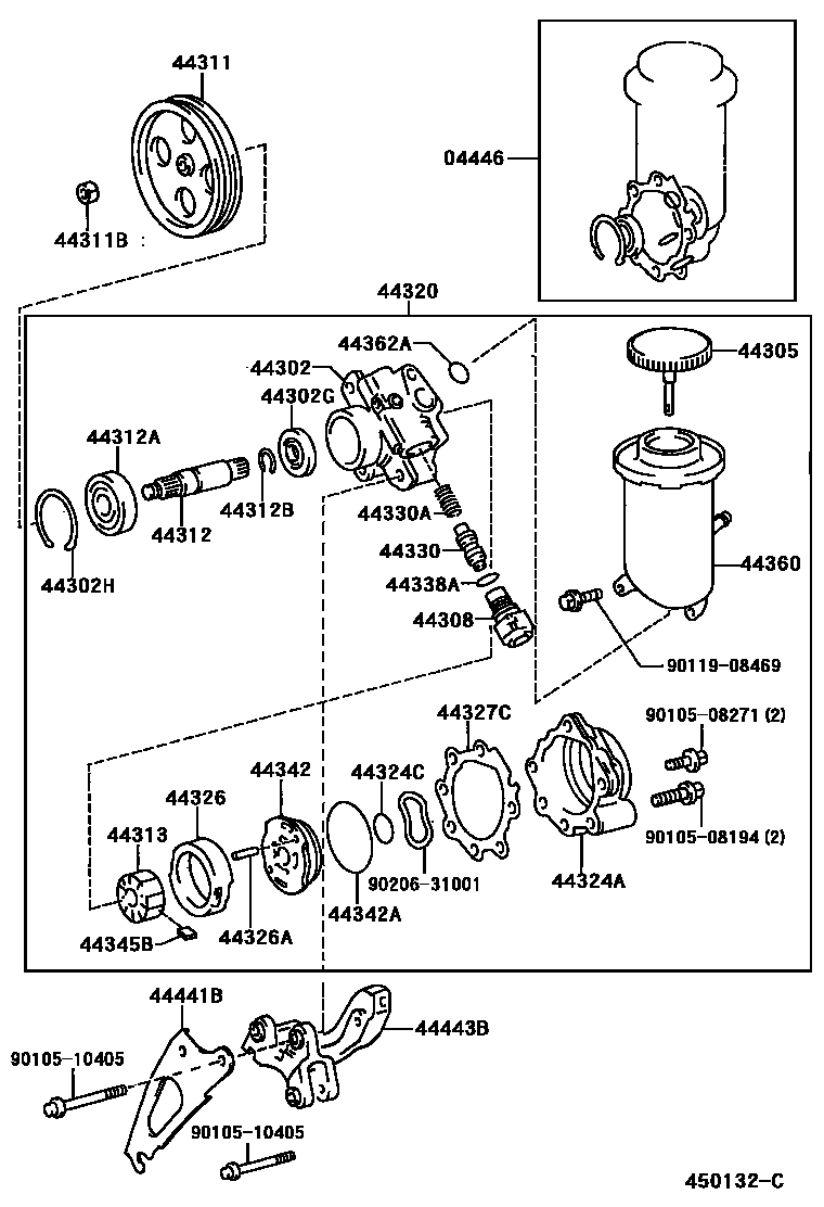 Lexus 90105-10405 Bolt, Washer Based H