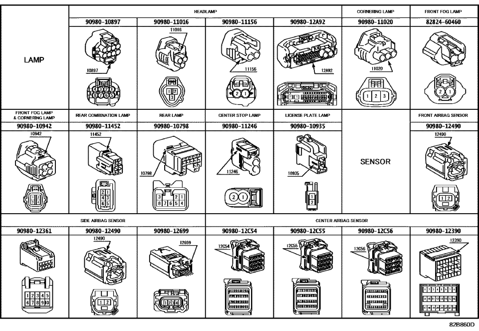Lexus 90980-12361 Housing, Connector F