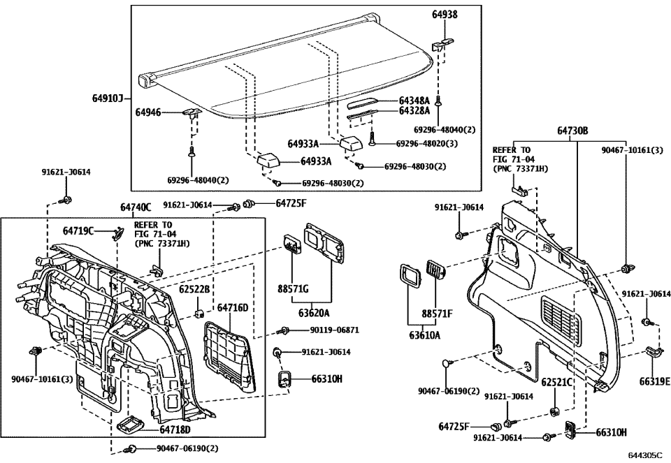 Lexus 69296-48040 Screw, Door Inside H