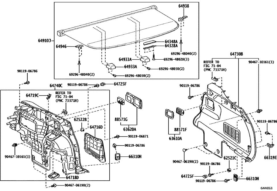 Lexus 69296-48030 Screw, Door Inside H