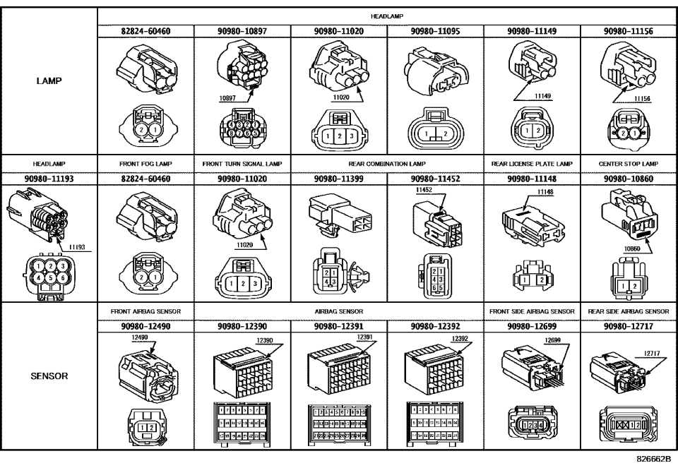 Lexus 90980-11020 Housing, Connector F