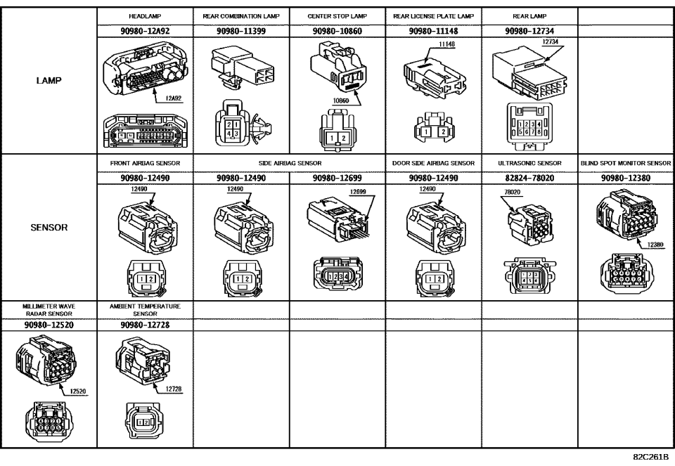 Lexus 90980-12734 HOUSING, CONNECTOR M