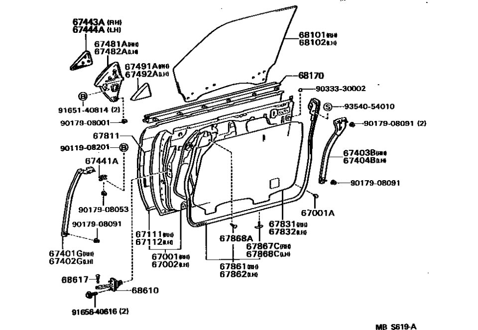 Lexus 67443-32020 Plate, Front Door Window Opening, Outer RH