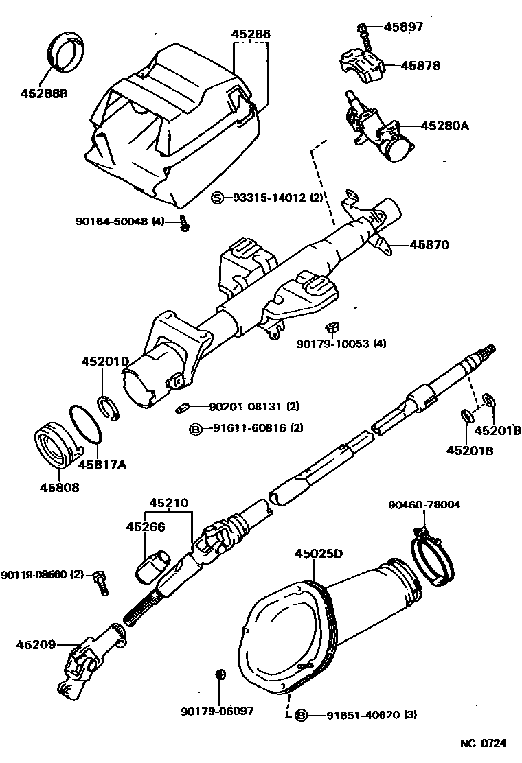 Lexus 45878-32080 Bracket, Steering Column Upper Support