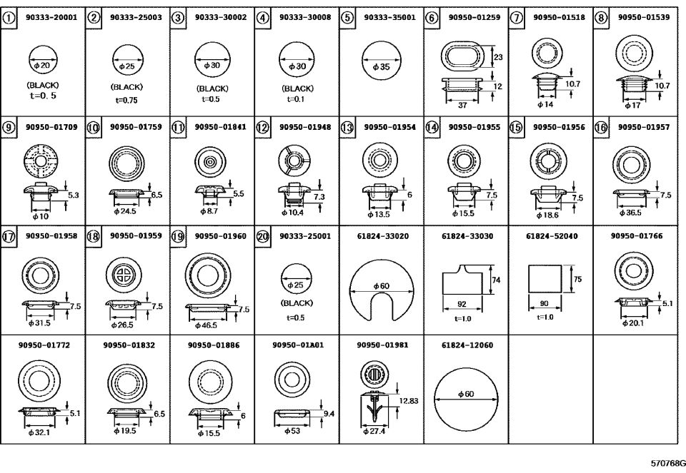 Lexus 90950-01981 Plug, Hole