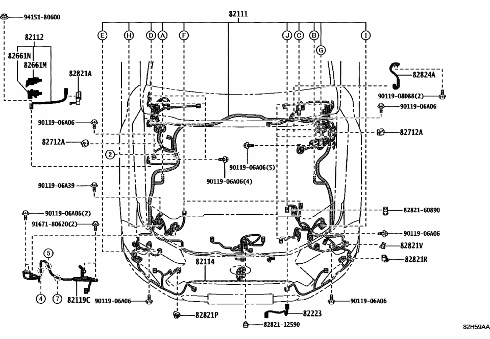 Lexus 82114-60F00 WIRE, ENGINE ROOM, N