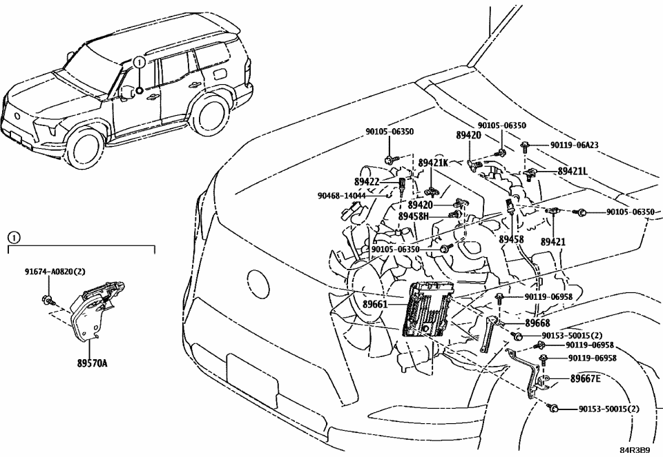 Lexus 89668-60350 BRACKET, ENGINE CONT