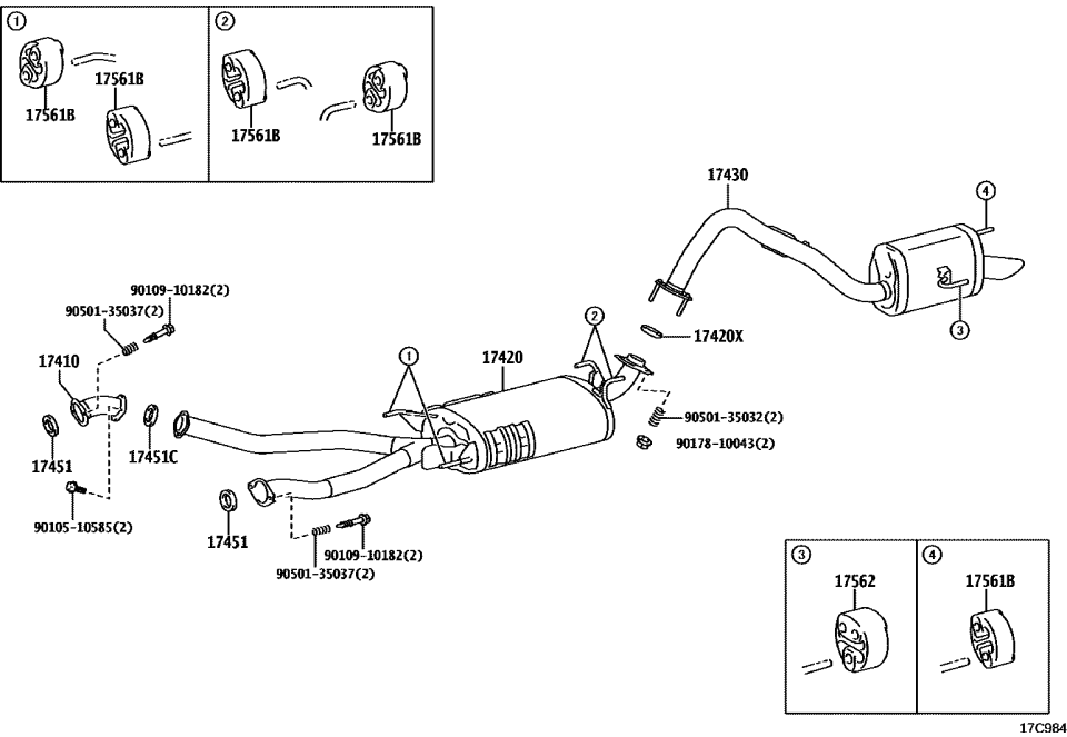 Lexus 17410-70410 PIPE ASSY, EXHAUST
