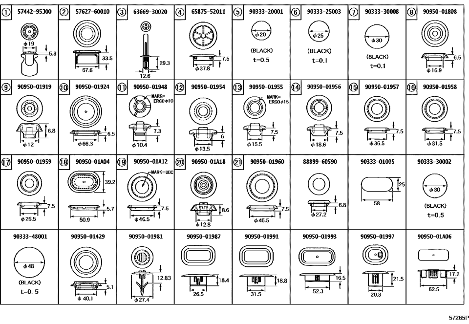 Lexus 90950-01A04 Plug, Hole