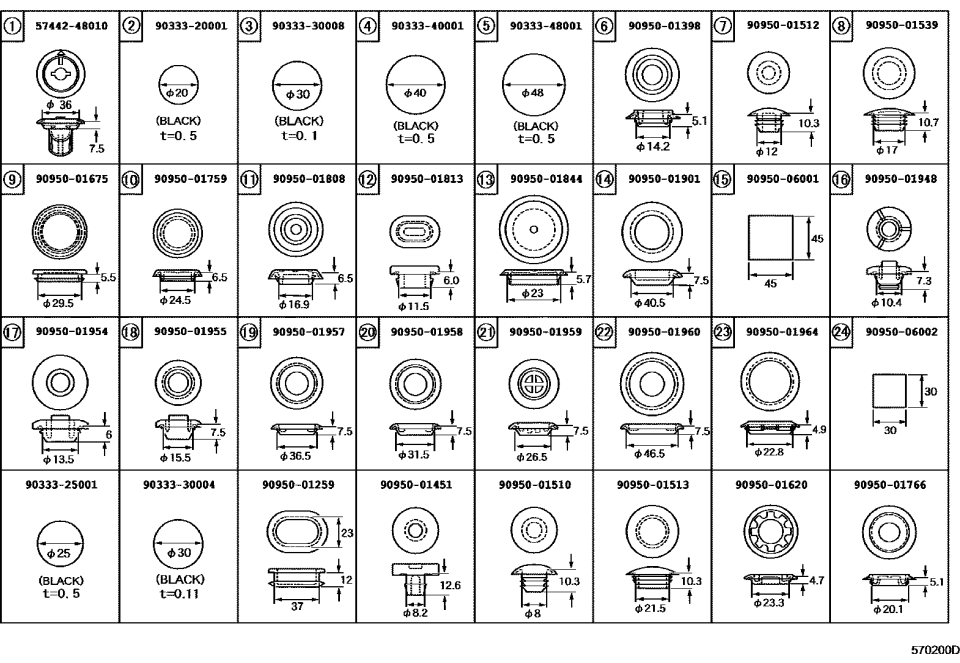 Lexus 90950-01513 Plug, Hole