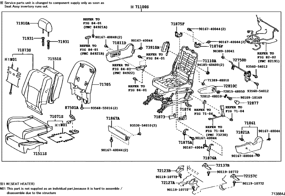 Lexus 72815-48050 Plate, Front Seat ARMREST