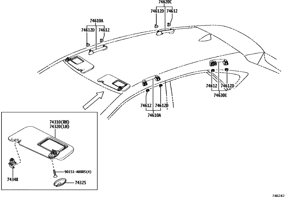 Lexus 74611-33020-E3 COVER, ASSIST GRIP