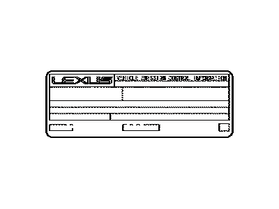 Lexus 11298-36470 Label, Emission Cont