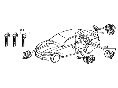 Lexus GS300 Door Lock Cylinder - 69005-30C71