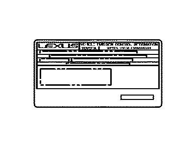 Lexus 11298-50550 Label, Emission Control Information