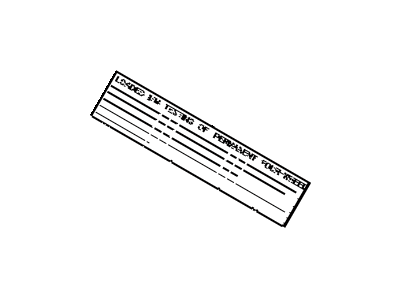 Lexus 11282-74010 Label, Loaded Testing Caution