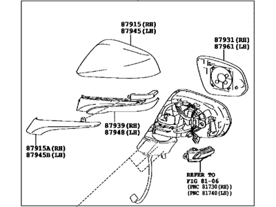 Lexus 87940-78230-C2 Mirror Assembly, Outer Rear