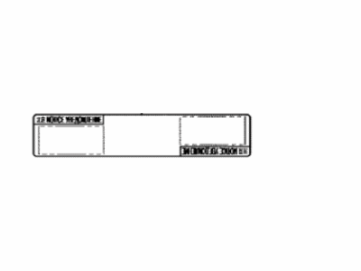 Lexus 82683-78010 Label, Fuse Block No