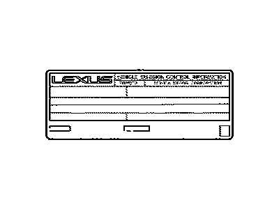 Lexus 11298-36390 Label, Emission Control