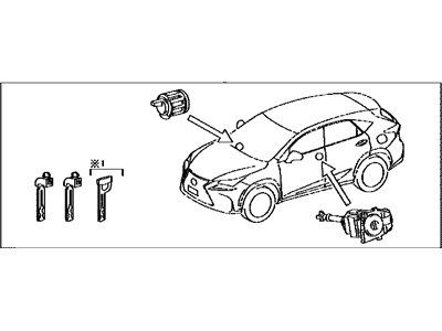 2016 Lexus NX300h Door Lock Cylinder - 69005-78031