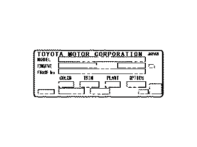 Lexus 74514-47010 Label, Certification