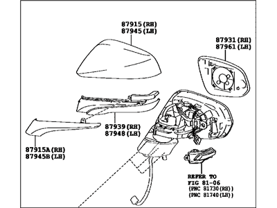 Lexus 87910-78010-A0 Mirror Assembly, Outer Rear