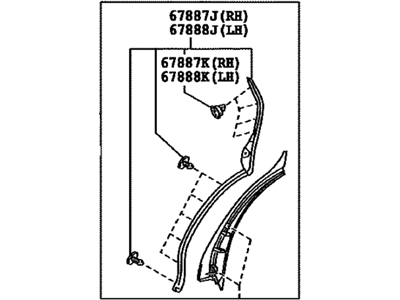 Lexus 67857-0E010 Protector, Rear Door Panel, RH