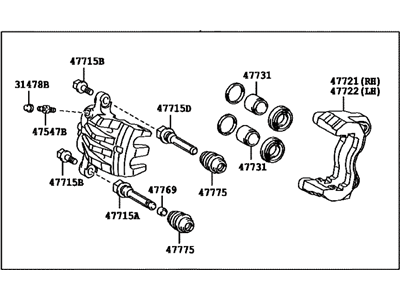 Lexus 47730-48150 Front Passenger Disc Brake Cylinder Assembly