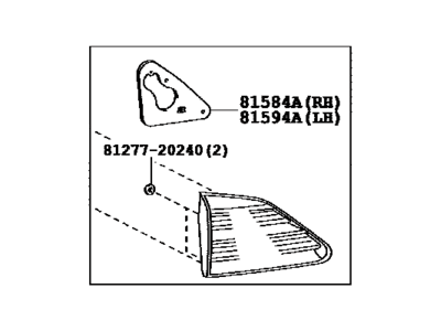 Lexus 81591-48140 Lens & Body, Rear Lamp