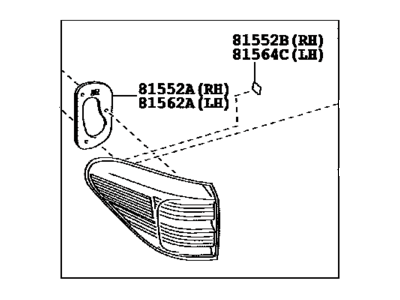 Lexus 81551-48240 Lens & Body, Rear Combination Lamp, RH