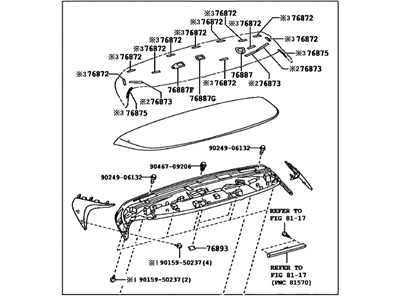 Lexus 76085-48121-A1 Spoiler Sub-Assy, Rear