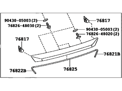 Lexus 76801-48241 GARNISH Sub-Assembly, Back Door