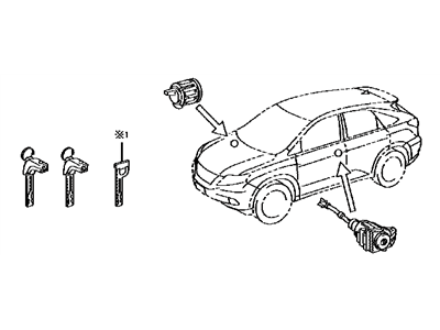 2011 Lexus RX350 Door Lock Cylinder - 69005-48410