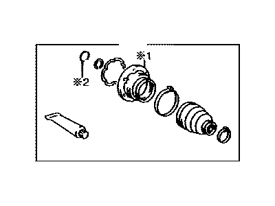 Lexus 04438-08020 Boot Kit, Front Drive Shaft Inboard Joint, LH