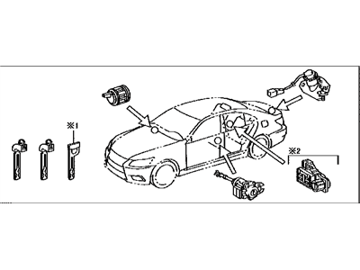 Lexus LS460 Door Lock Cylinder - 69005-50C60