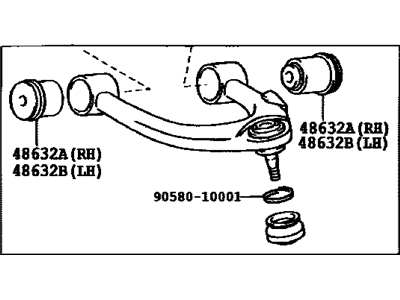 Lexus 48630-60010 Front Suspension Upper Arm Assembly Left