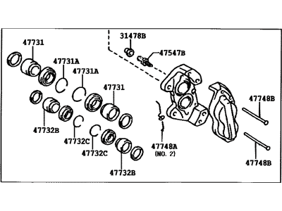 Lexus 47730-60080 Front Passenger Disc Brake Cylinder Assembly