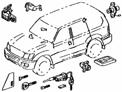 Lexus 89073-60070 Cylinder Set, Lock W/Transmitter Housing(Less Module)