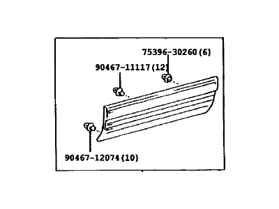 Lexus LX470 Door Moldings - 75072-60031-B3